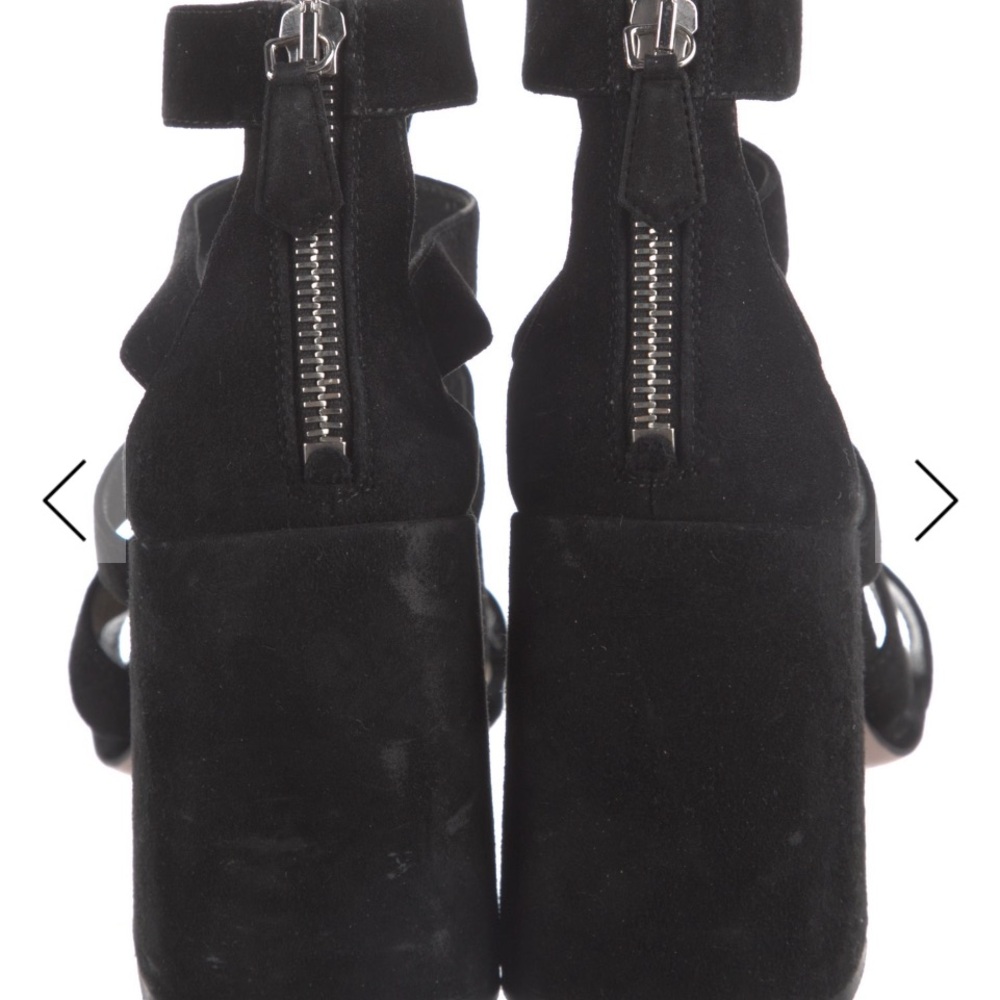 Prada Black Suede Block Heel Sandal - Picture 4 of 5